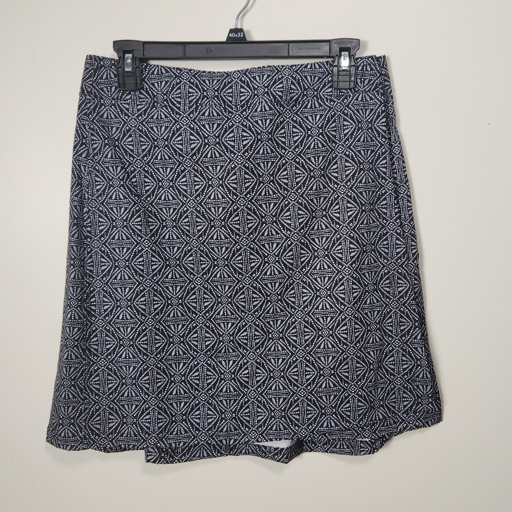 RipSkirt Hawaii‎ Black White Geometric Wrap Skirt Small Quick Dry Travel Active